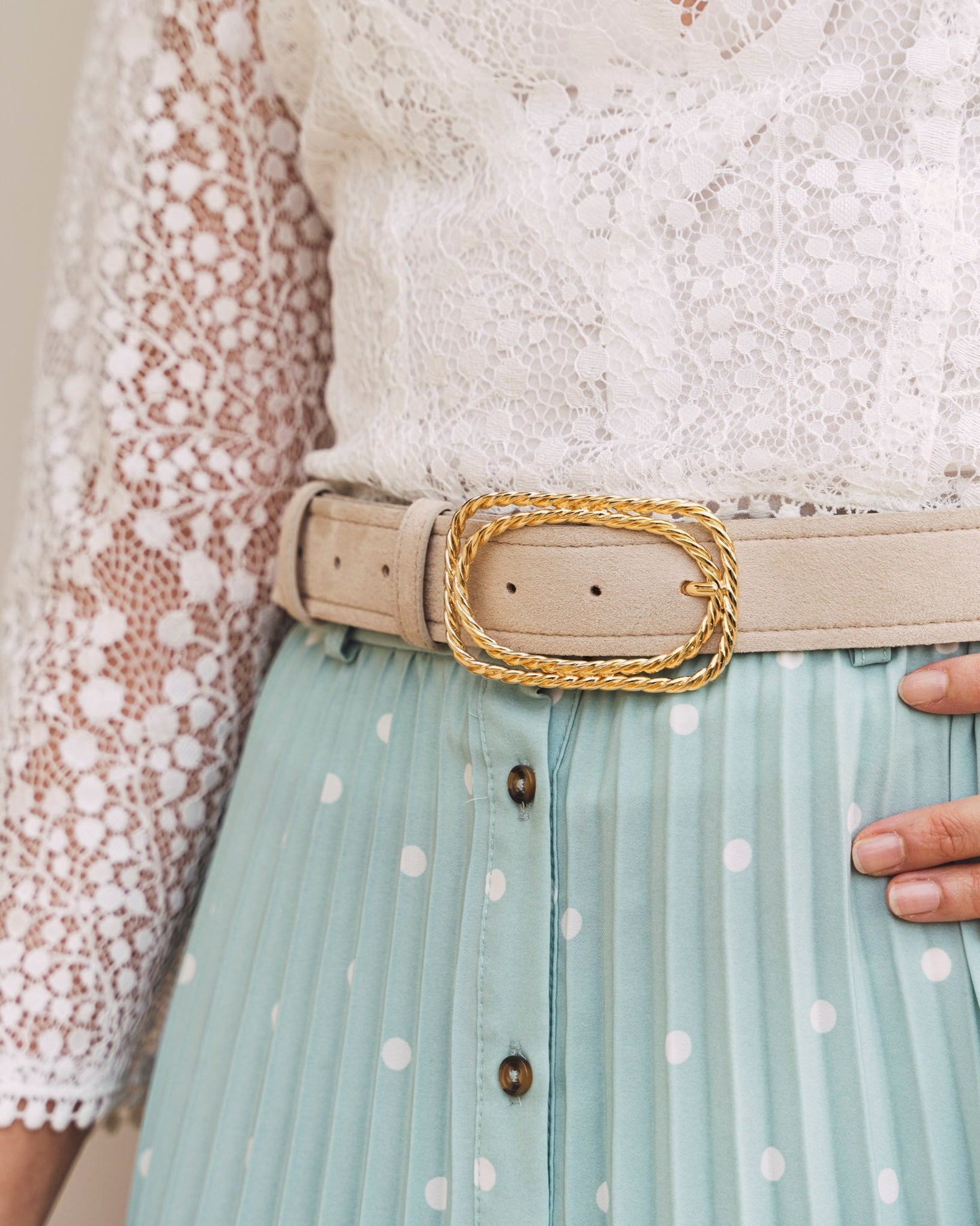 Ceinture beige vegan femme