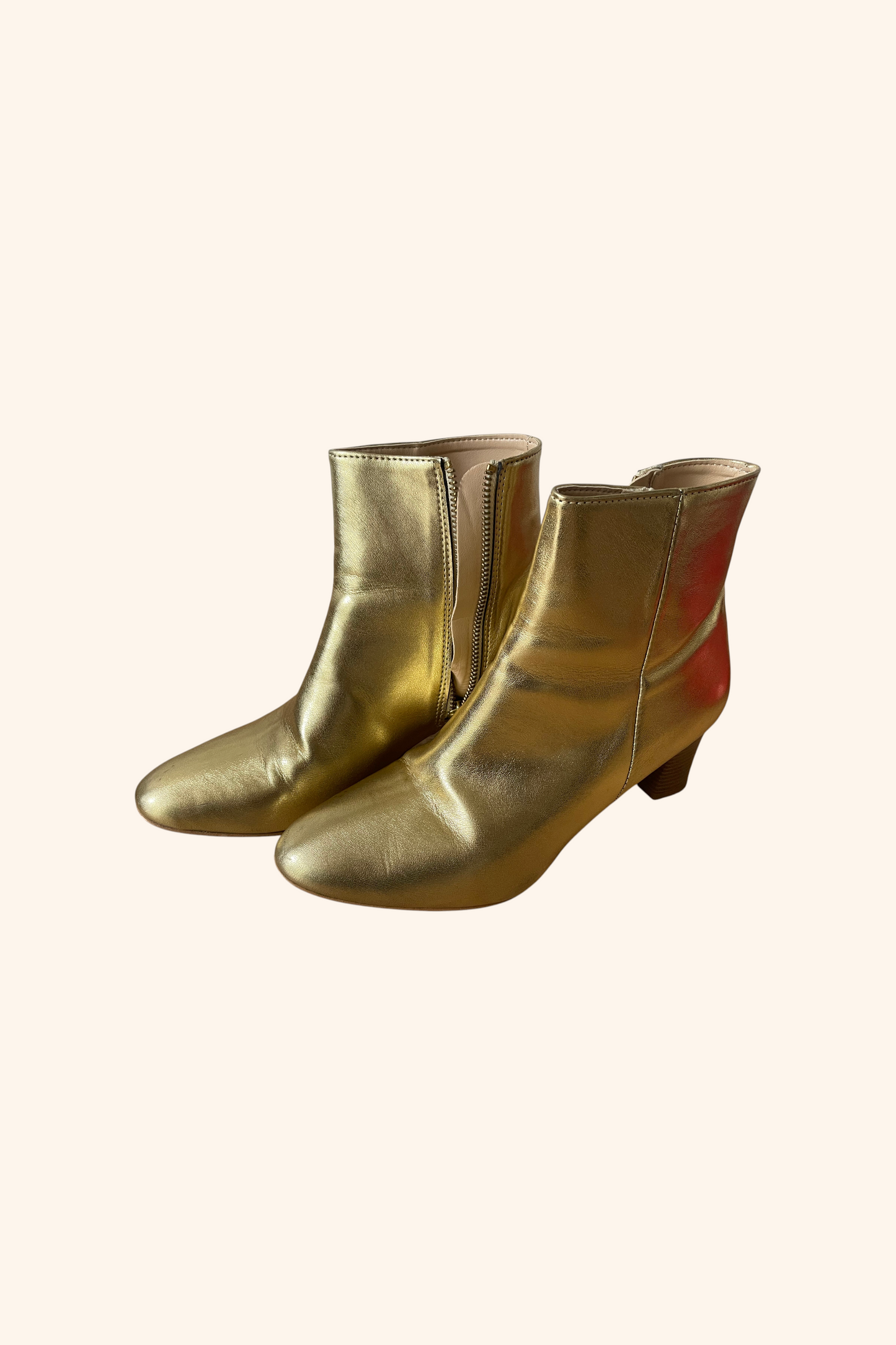 Golden ankle boots