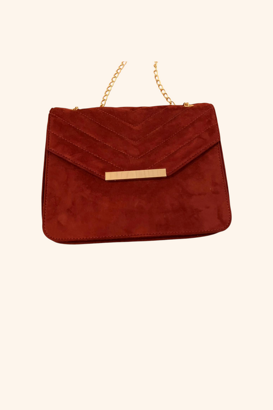 Sac velours lie de vin