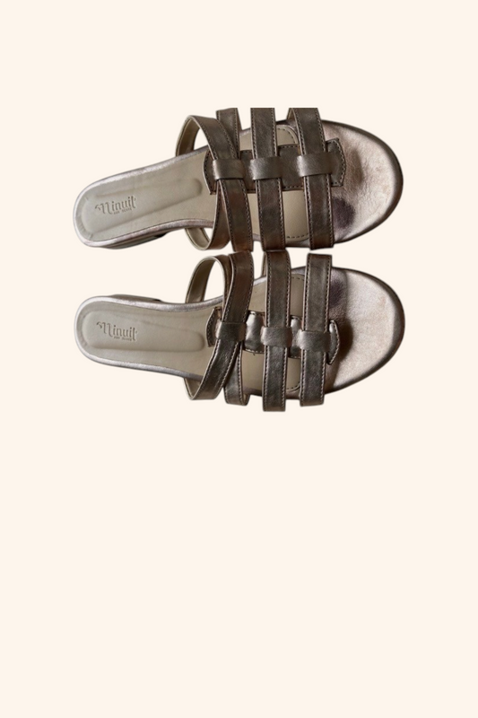 Rose gold mules