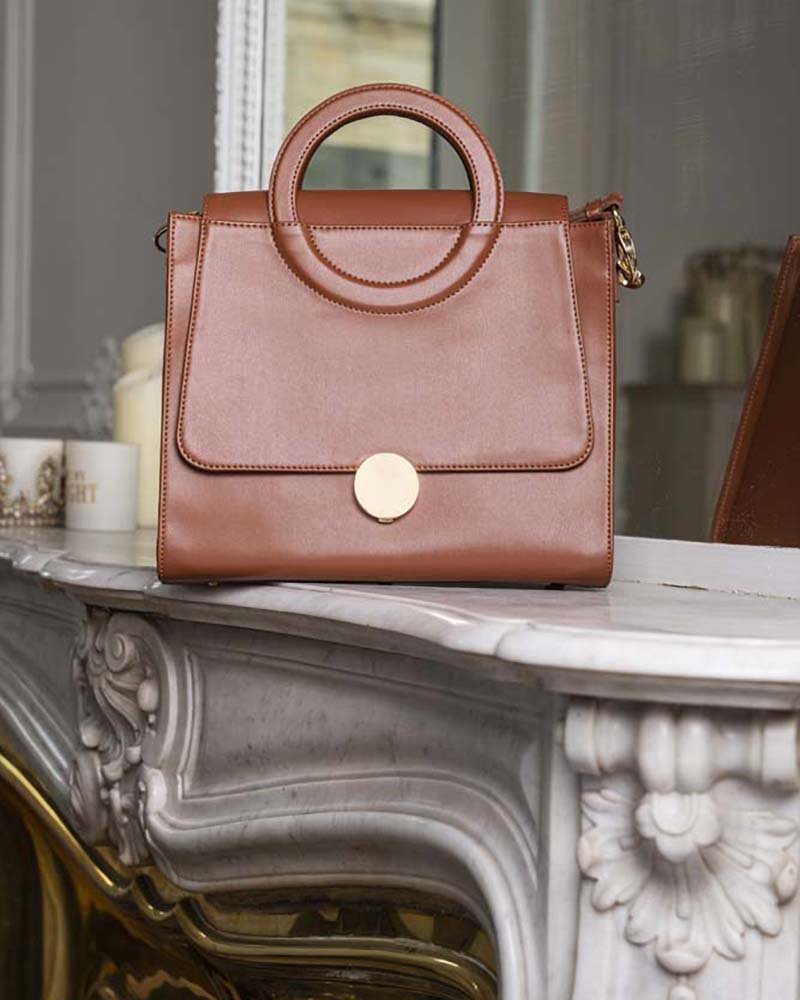 Sac à main vegan marron femme