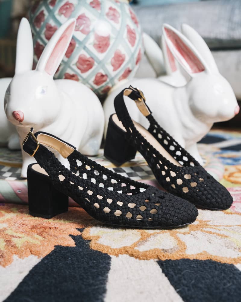 Sandales à talons noir vegan