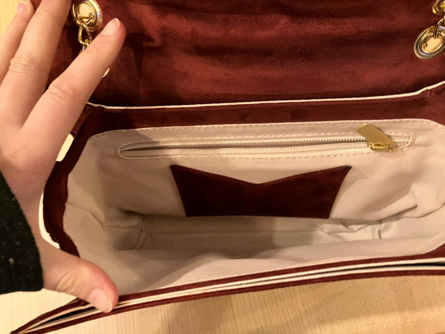Wine velvet bag