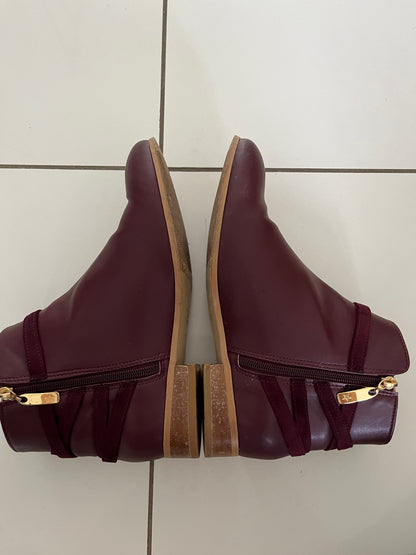 Bottines bordeaux