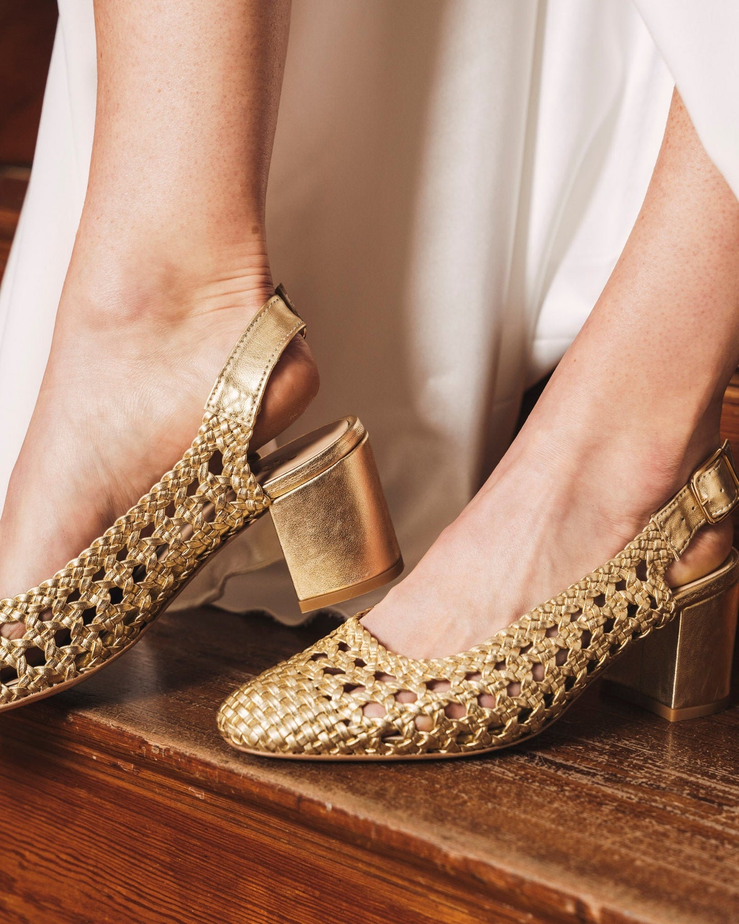 Sandales à talons or femme