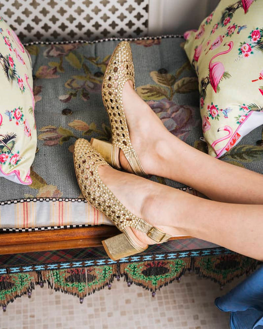 Sandales à talons or femme