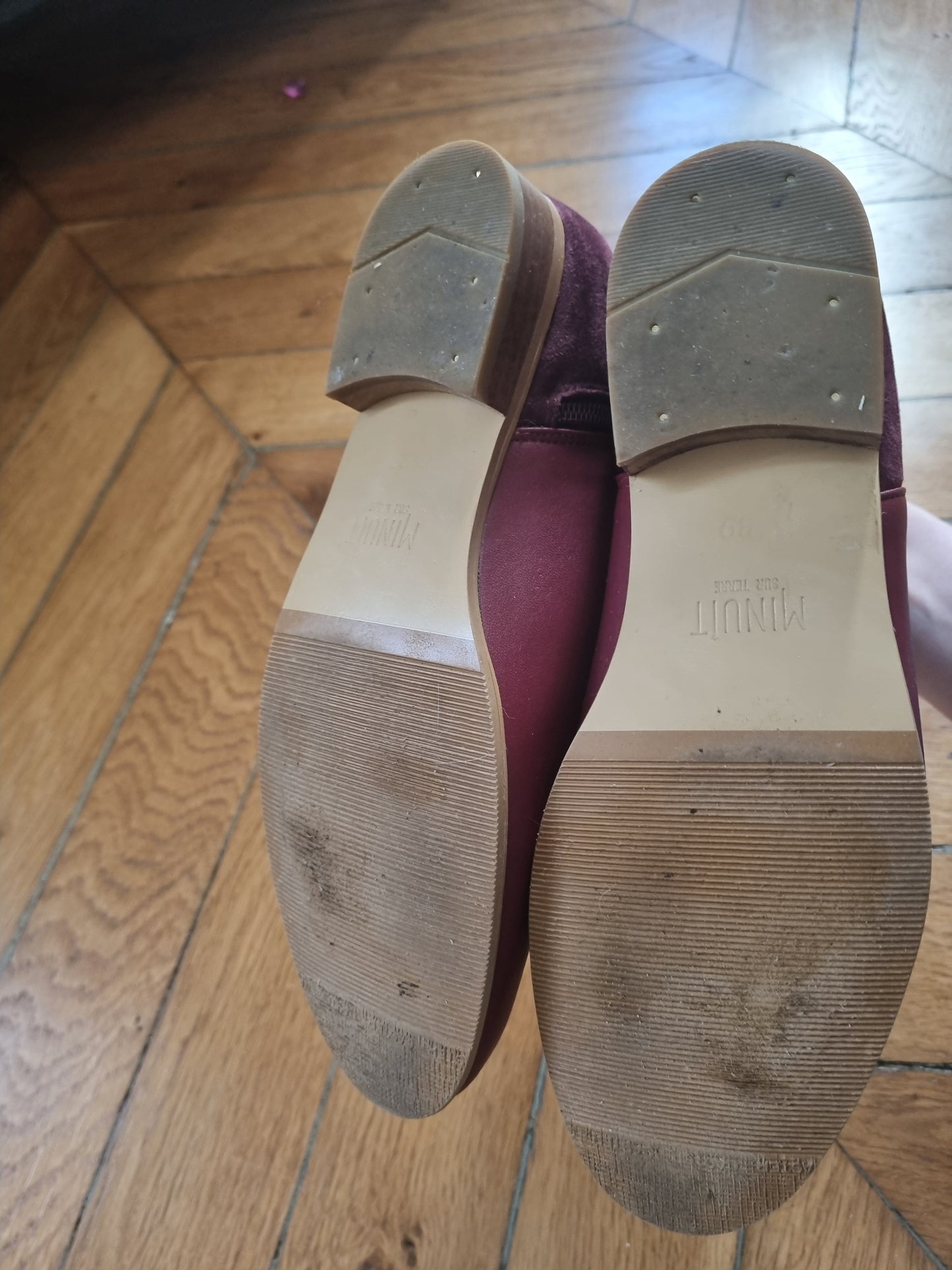 Bottines plates bordeaux