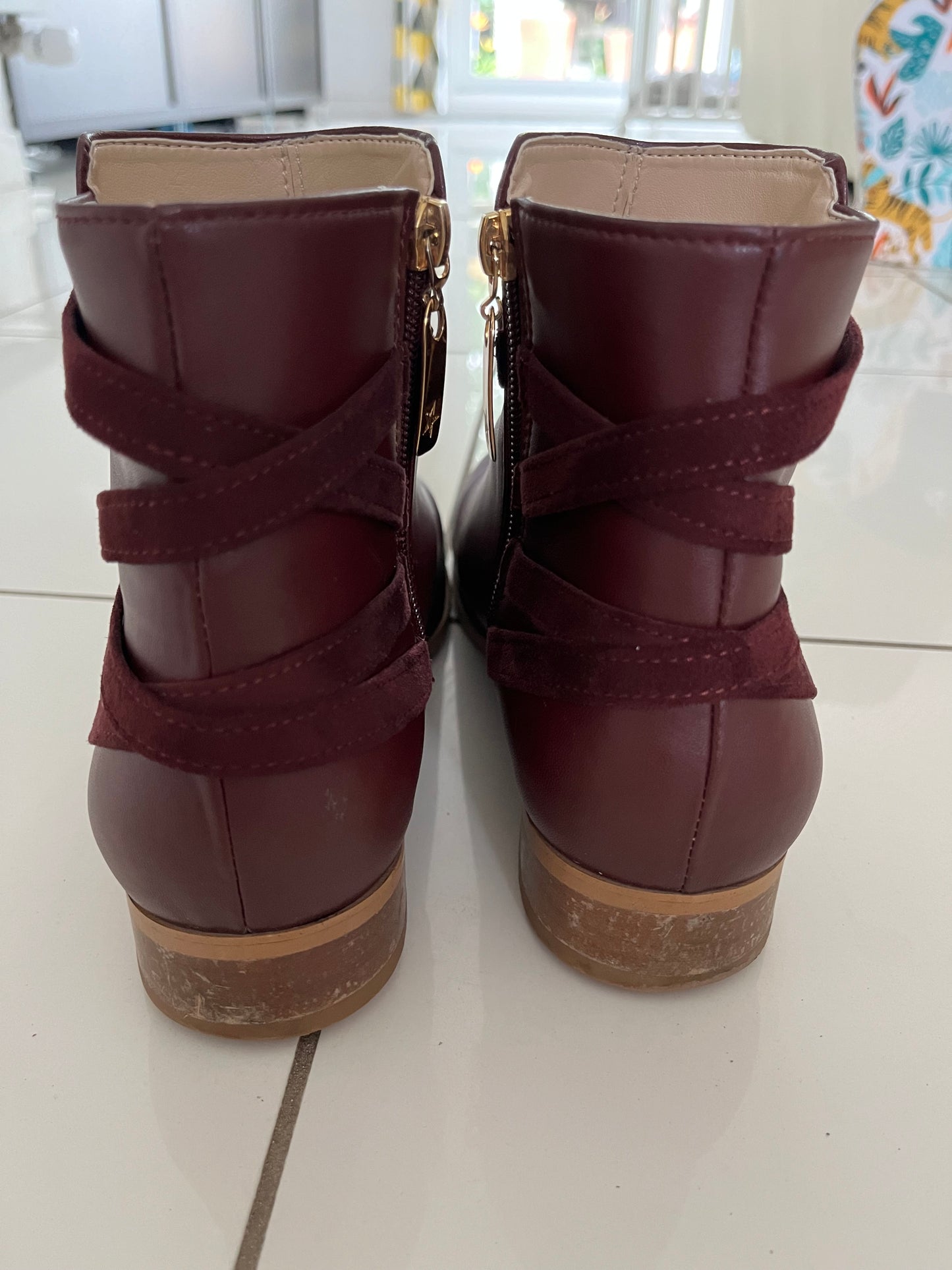 Bottines bordeaux