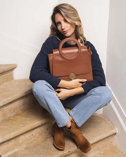 Sac à main vegan marron femme