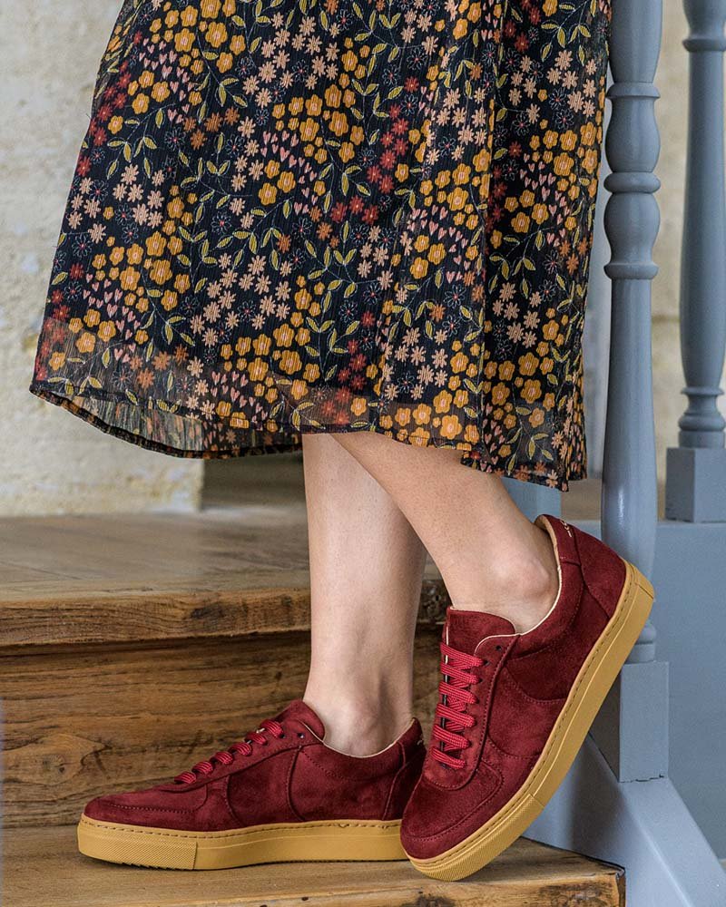 baskets rouges vegan femme