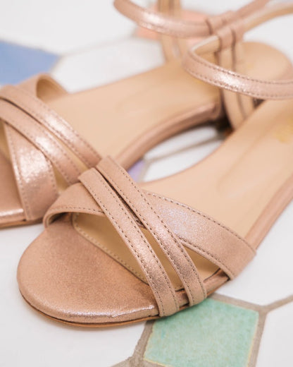 Sandales rose gold vegan