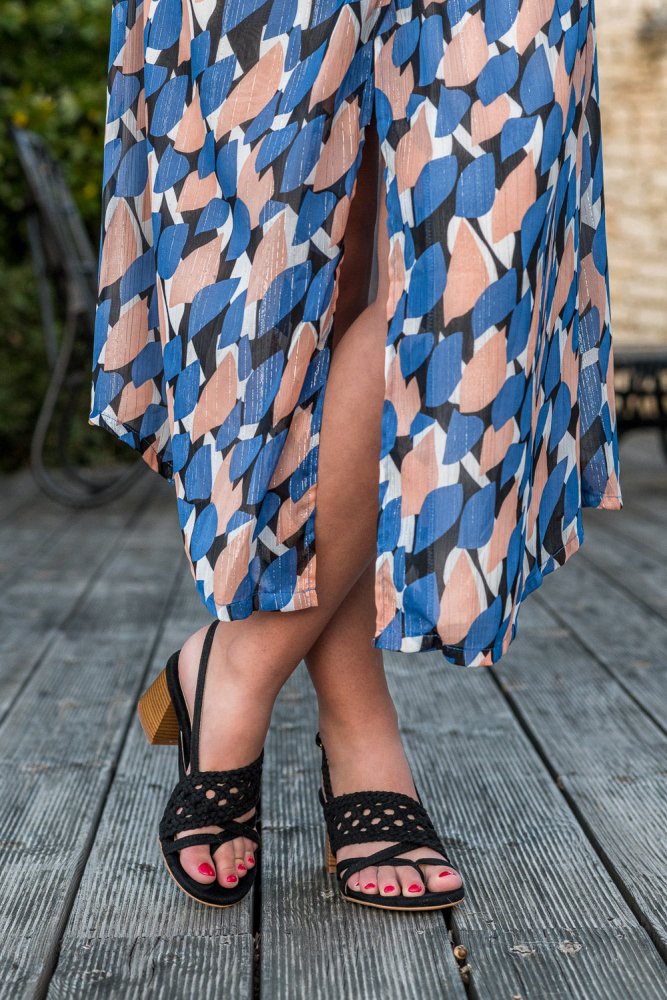 Sandales à talons écologiques vegan noires pour femme Nepita Minuit sur Terre