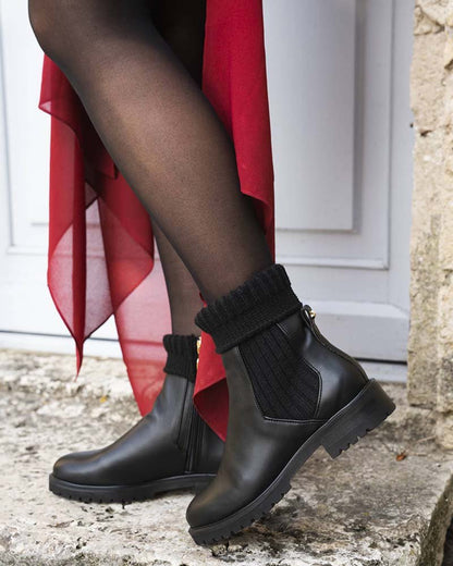 Bottines femme vegan noir