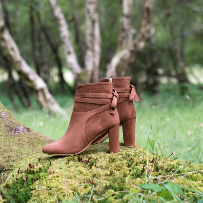 Bottines femmes écologiques vegan à talon marron Sycomore Noisette Minuit sur Terre