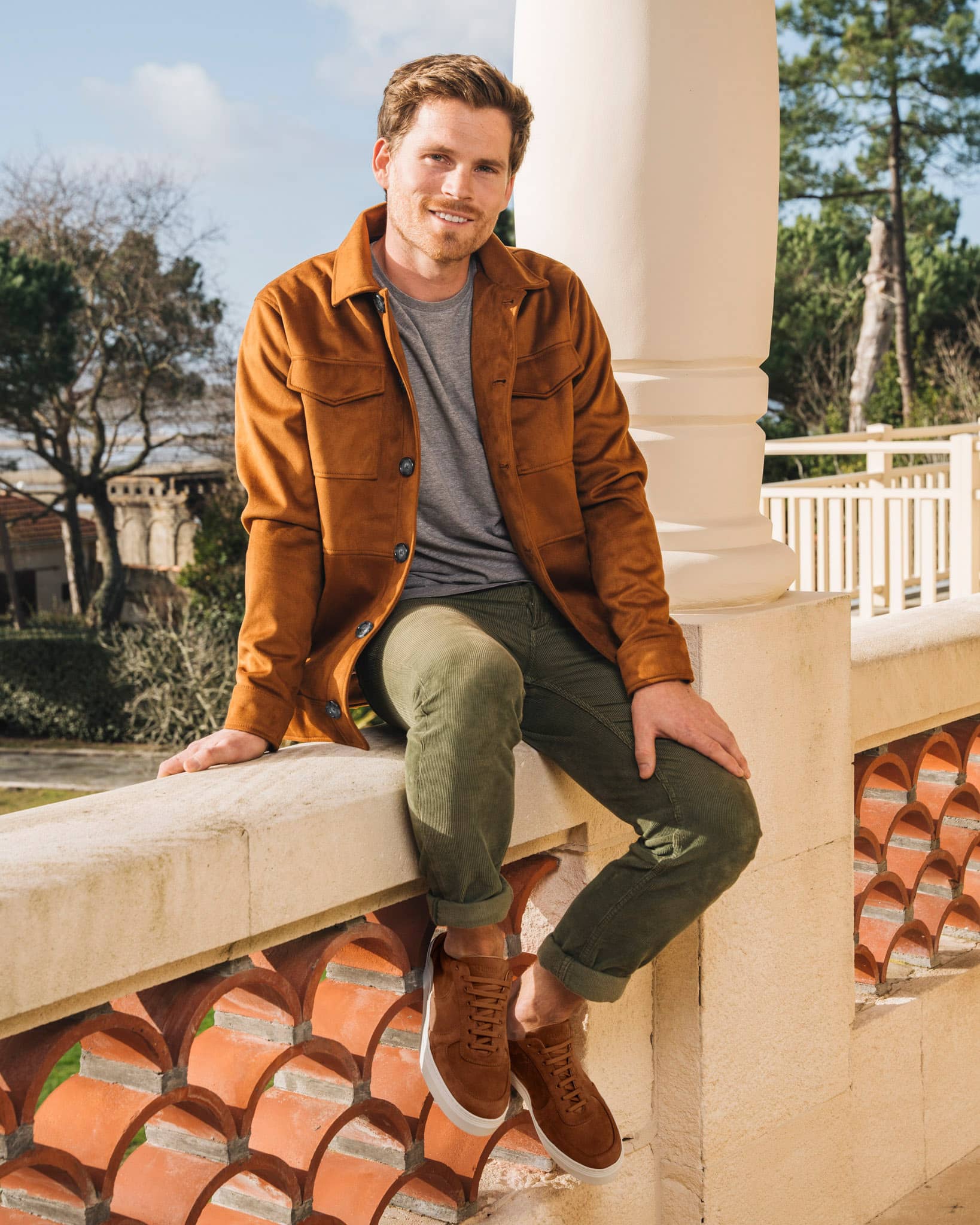 Veste homme marron écoresponsable vegan Andréa Noisette par Minuit sur Terre