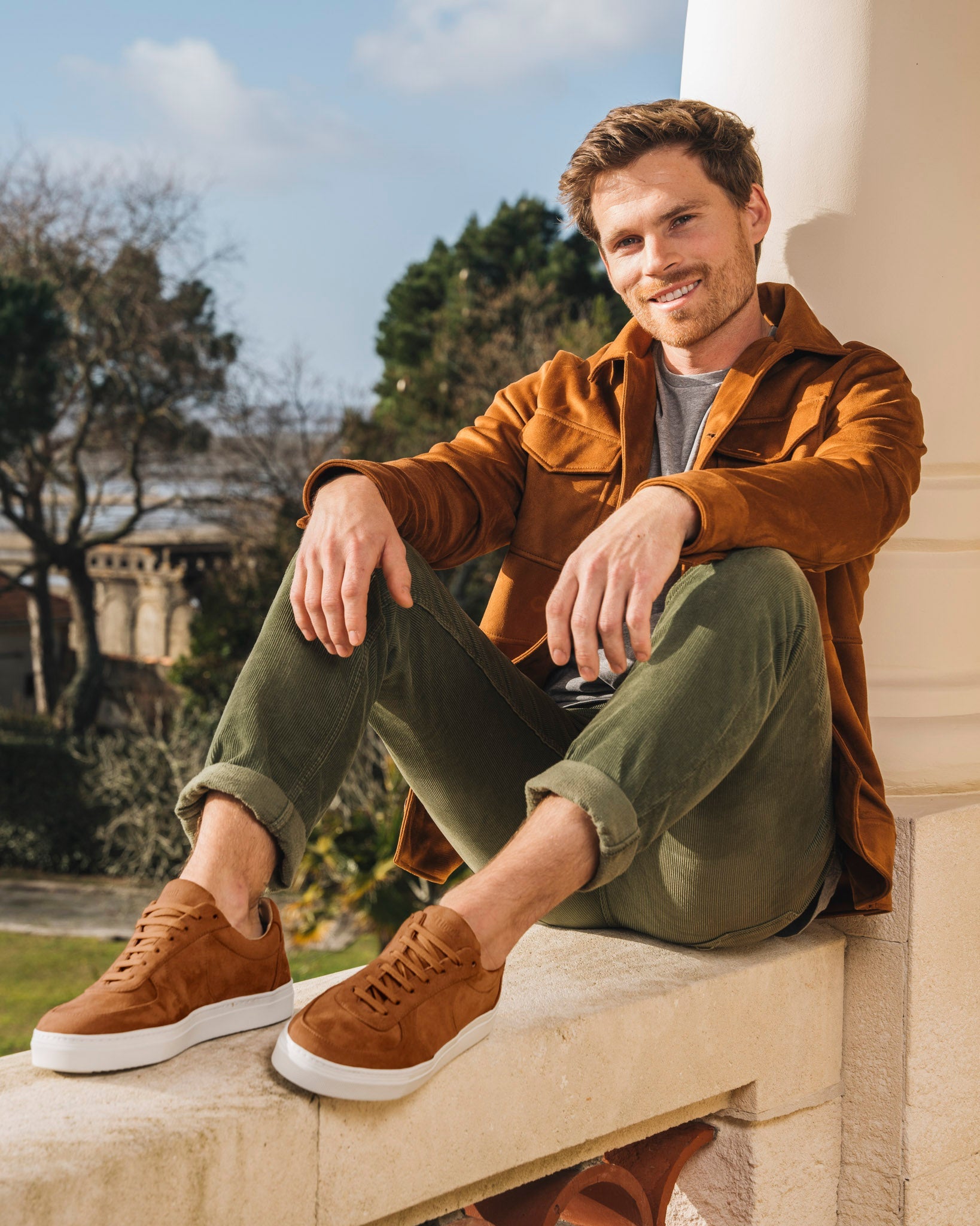 Veste homme marron écoresponsable vegan Andréa Noisette par Minuit sur Terre