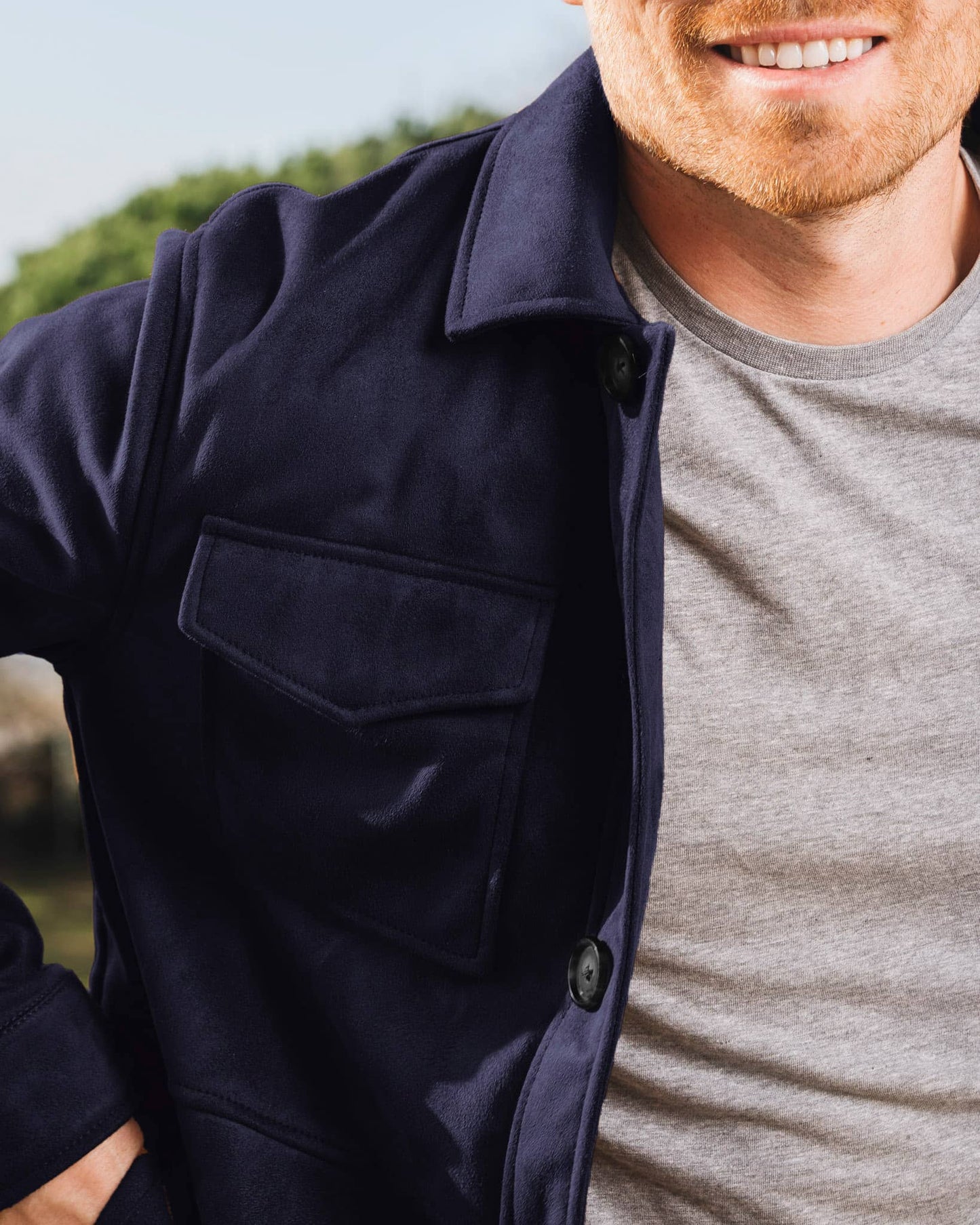 Veste homme bleu marine écoresponsable vegan Andréa Bleu Minuit par Minuit sur Terre
