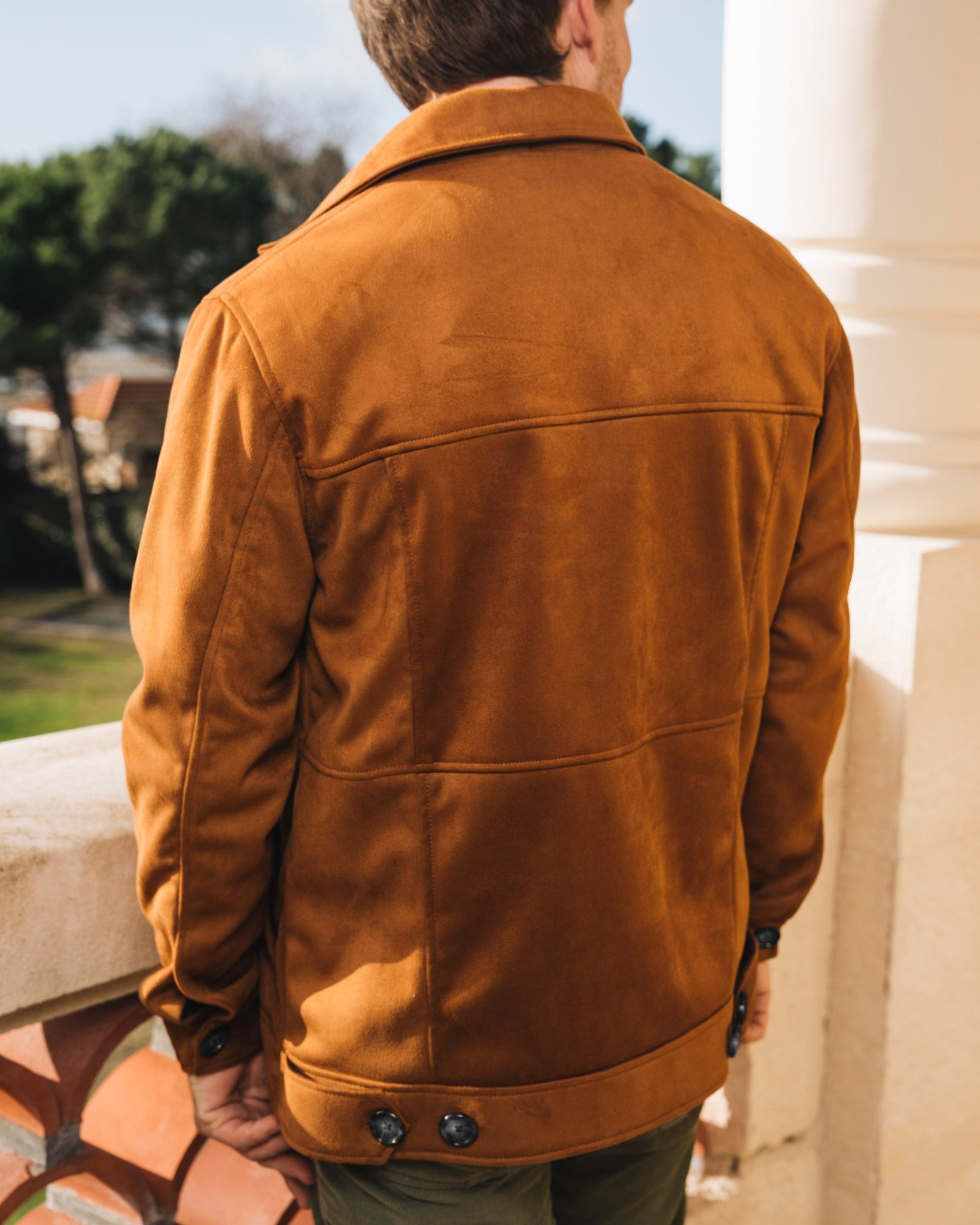 Veste homme marron écoresponsable vegan Andréa Noisette par Minuit sur Terre