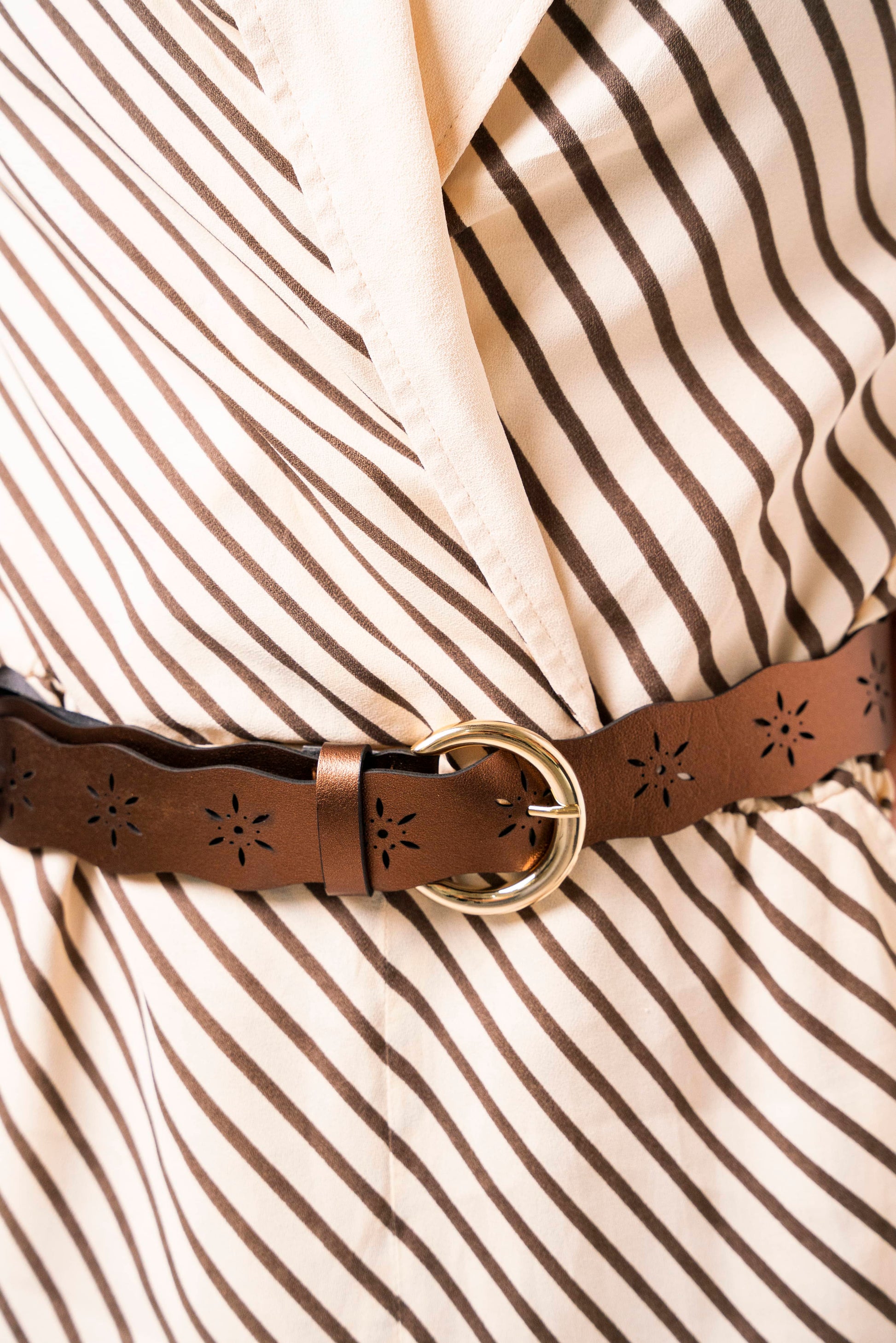 Ceinture marron pour femme vegan écologique Folk Bronze Minuit sur Terre