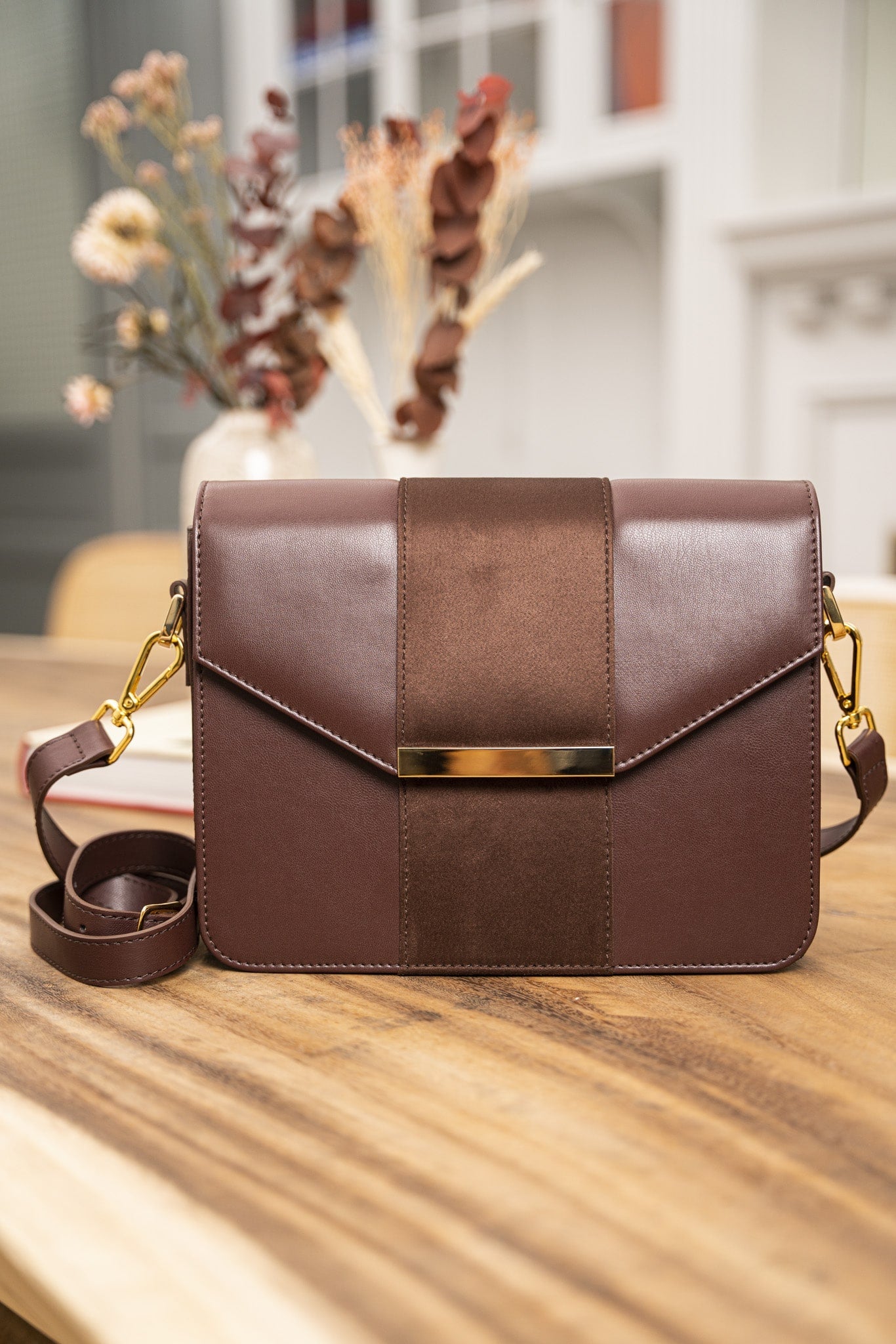 Sac à main marron chocolat vegan écoresponsable recyclé pour femme Poésie Minuit sur Terre
