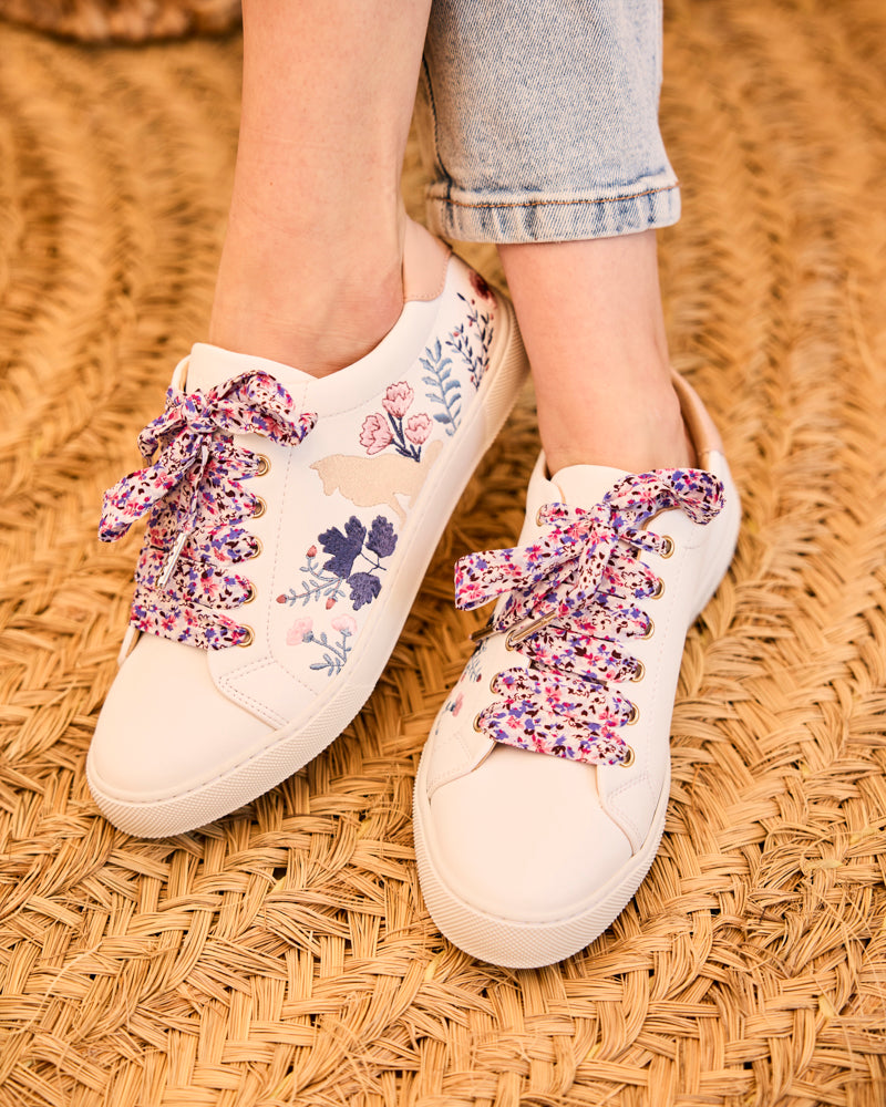 Lacets Fleuris Lilas