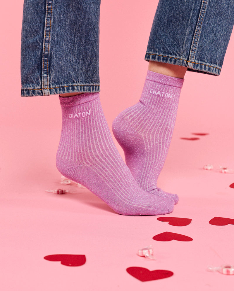 Glitter Kitten Socks