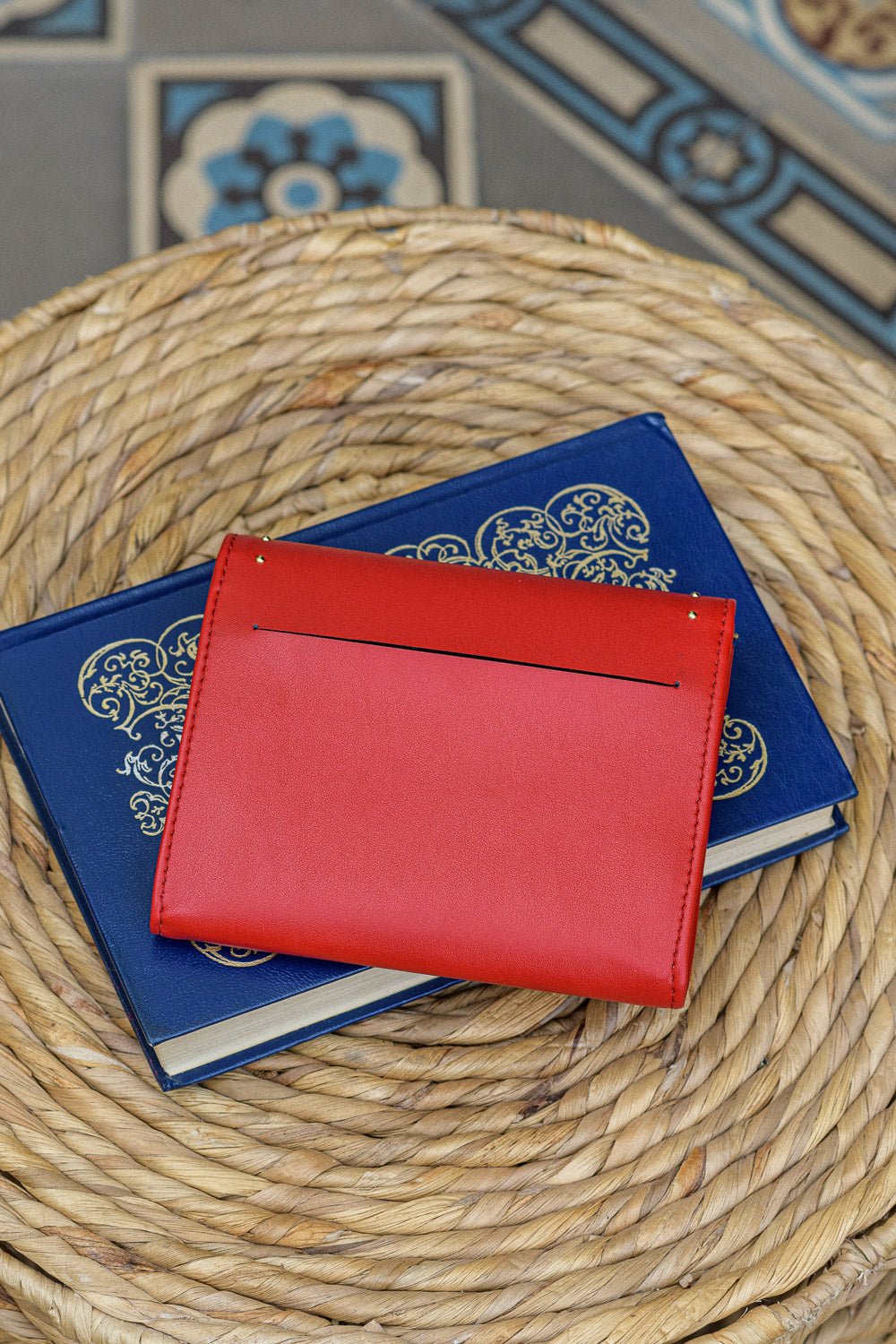 Porte-monnaie rouge écologique vegan pour femme Andante Minuit sur Terre