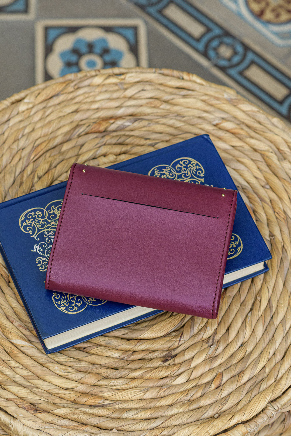 Porte-monnaie rouge bordeaux écologique vegan pour femme Andante Minuit sur Terre
