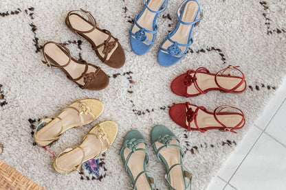 Sandales plates vegan recyclées écologiques pour femme Azulejo Minuit sur Terre