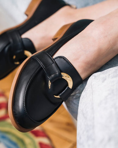 Mocassins noir vegan femme