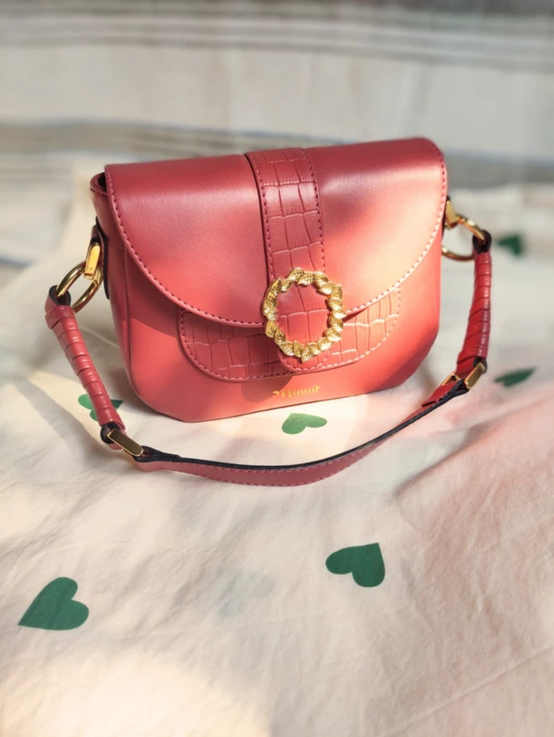 Mira Coral Croco Bag