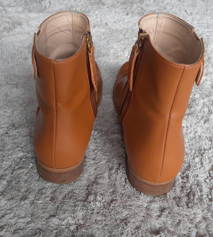 Bottines plates camel