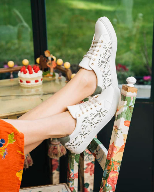 Baskets écoresponsables blanc vert femme
