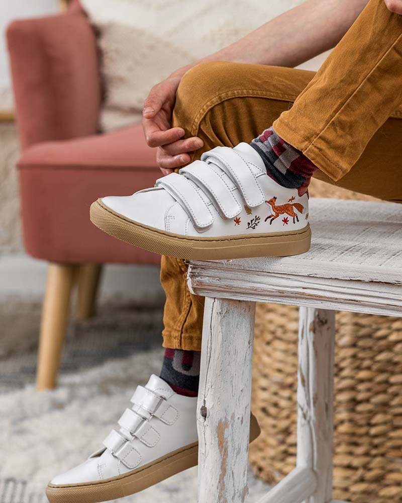 Baskets brodées enfant vegan