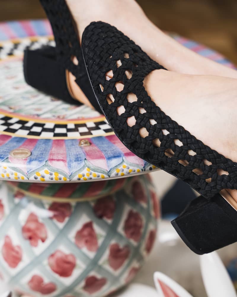 Sandales à talons noir vegan