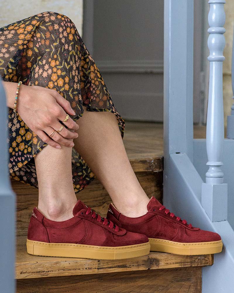 baskets vegan femme recyclées rouges