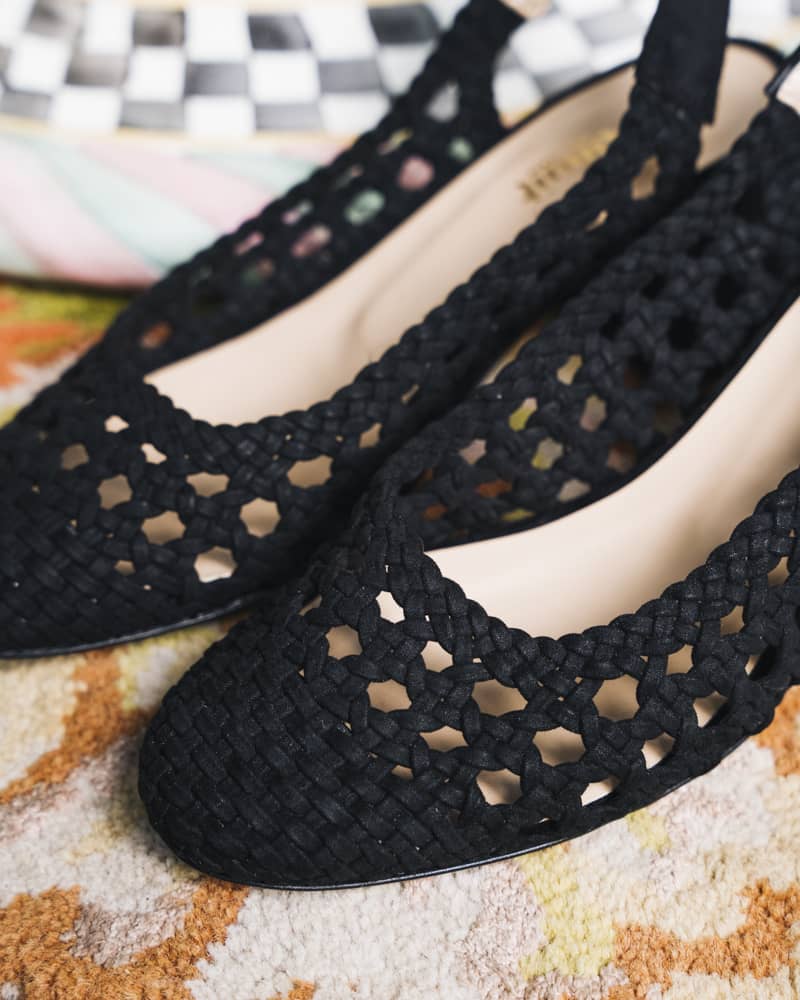 Sandales à talons noir vegan