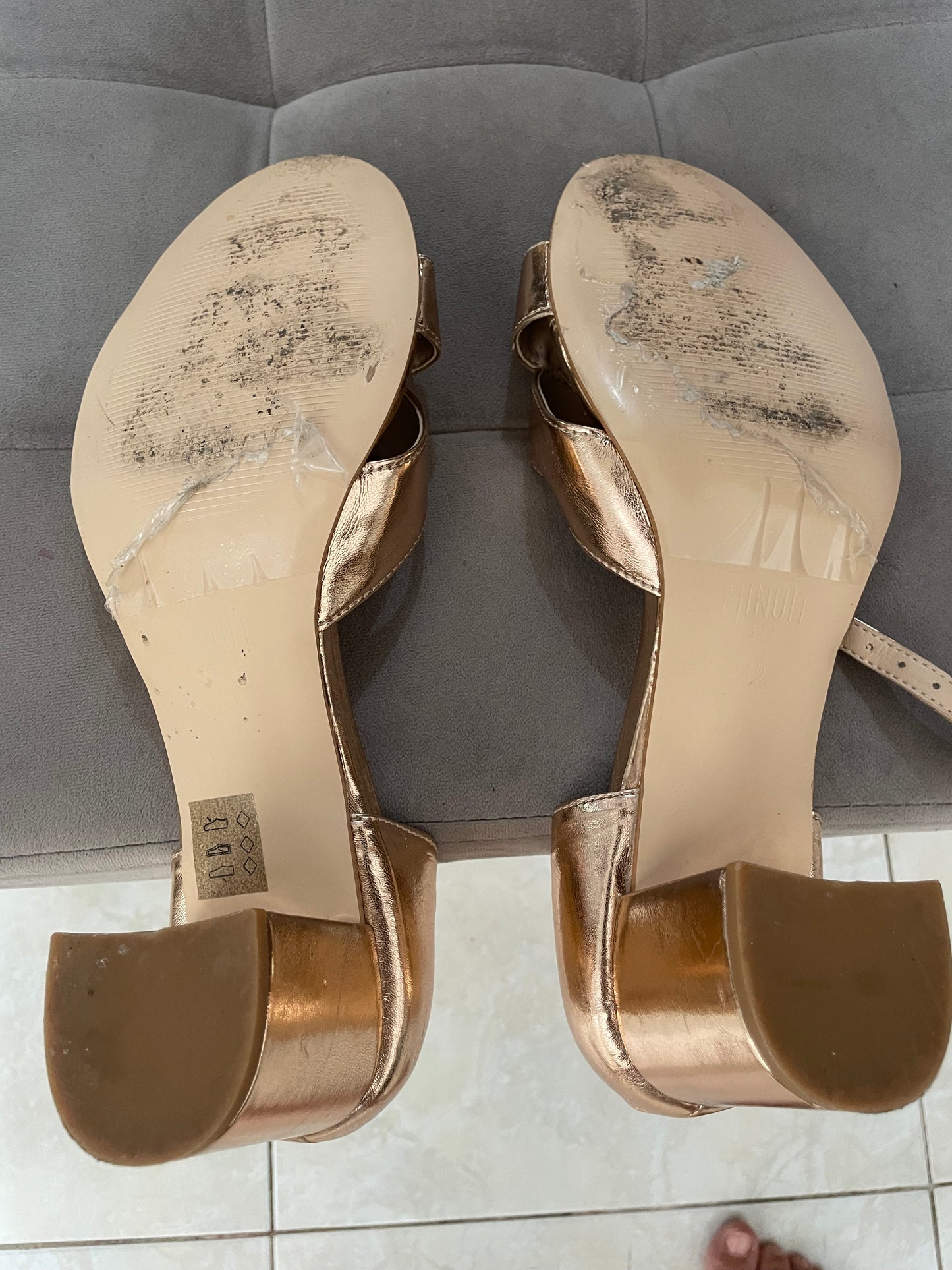 Sandales à Talon Or