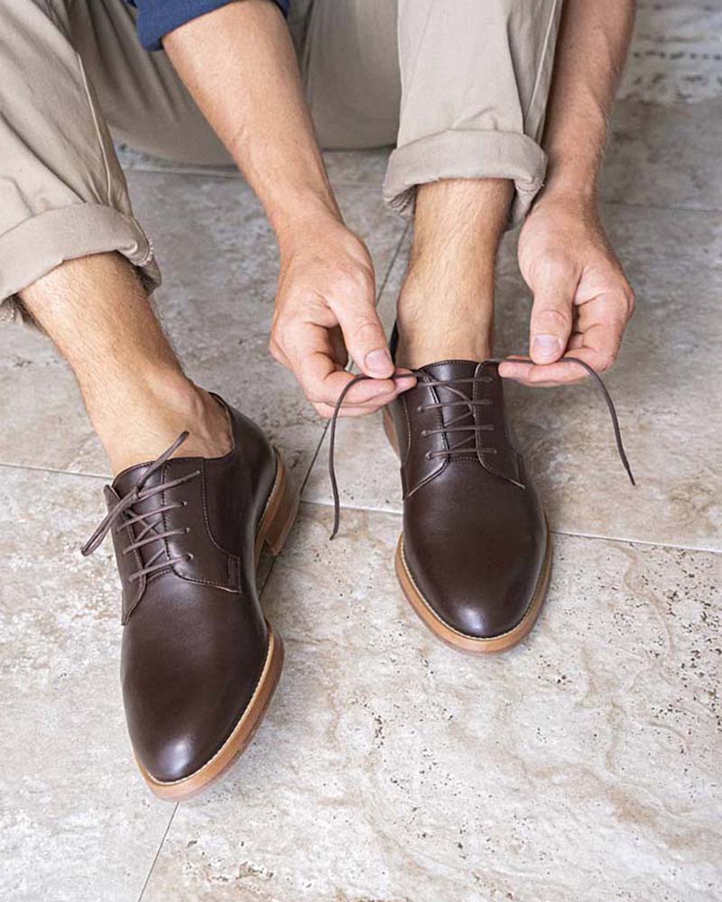 Derbies écologiques marron foncé homme