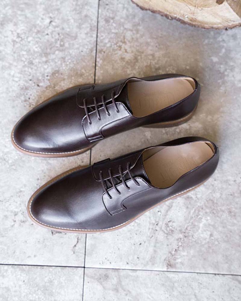 Derbies écologiques marron foncé homme