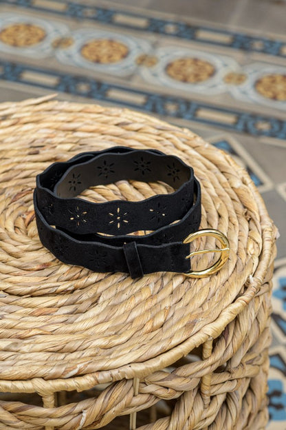 Ceinture noire pour femme vegan écologique Folk Minuit sur Terre