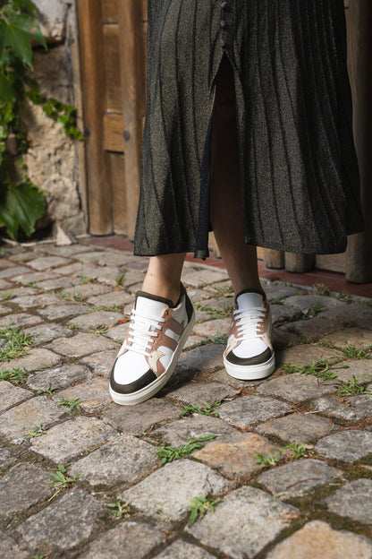 Baskets vegan écologiques recyclées pour femme Empreinte Magnolia Minuit sur Terre