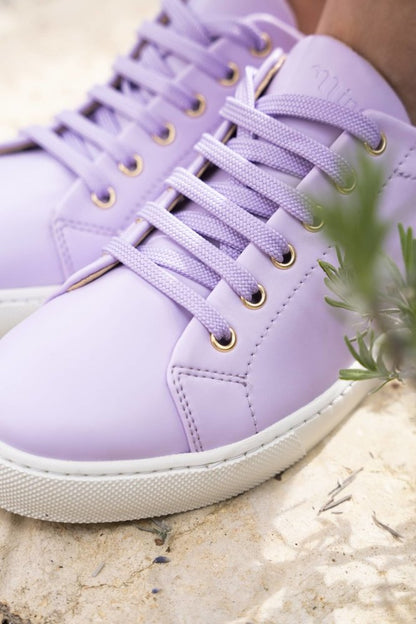 Baskets vegan recyclées écologiques pour femme Virevolte Lavande Minuit sur Terre