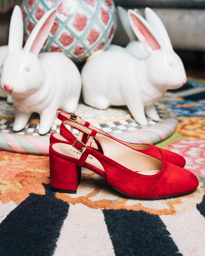 Sandales à talons rouge femme