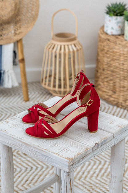 Sandales à talons rose hibiscus vegan écoresponsables Aléria Minuit sur Terre