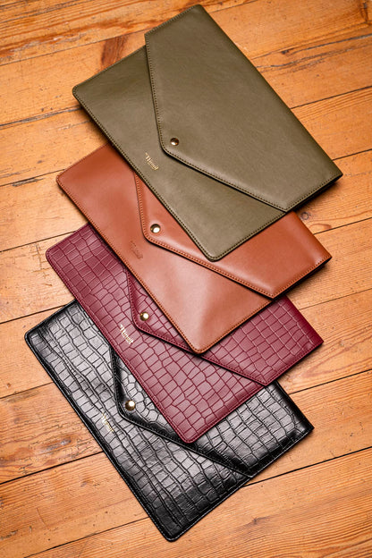 Pochettes d'ordinateur vert kaki 13 pouces écologiques recyclées vegan Simone Minuit sur Terre