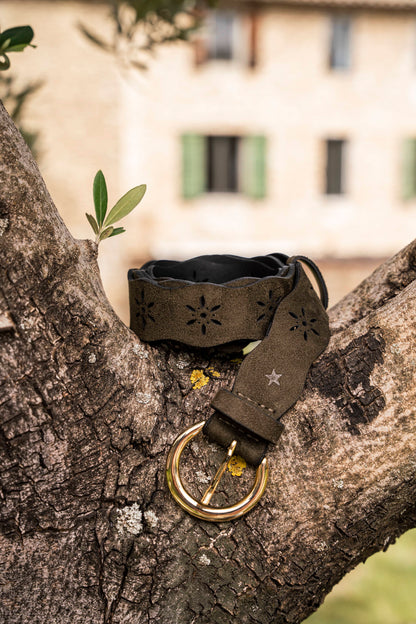 Ceinture vert kaki pour femme vegan écologique Folk Minuit sur Terre