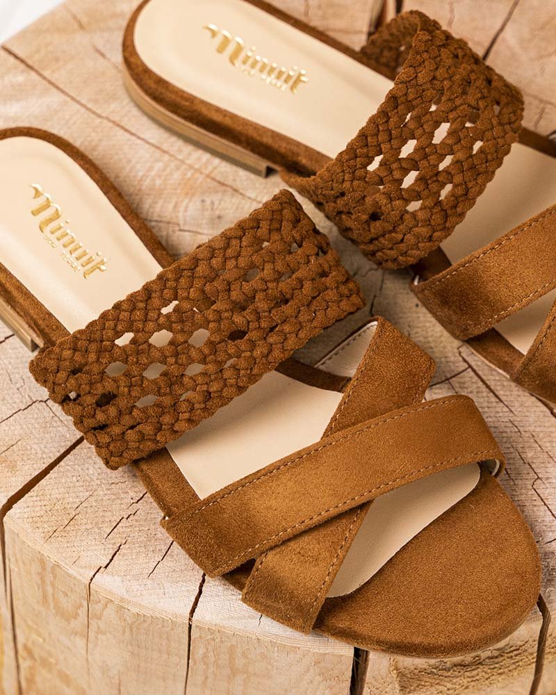 Mules vegan marron noisette