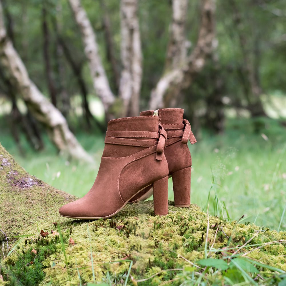 Bottines femmes écologiques vegan à talon marron Sycomore Noisette Minuit sur Terre