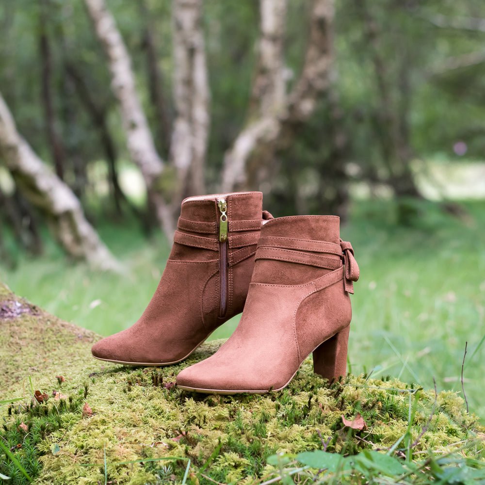 Bottines femmes écologiques vegan à talon marron Sycomore Noisette Minuit sur Terre